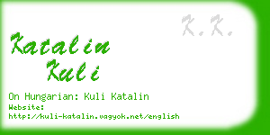 katalin kuli business card